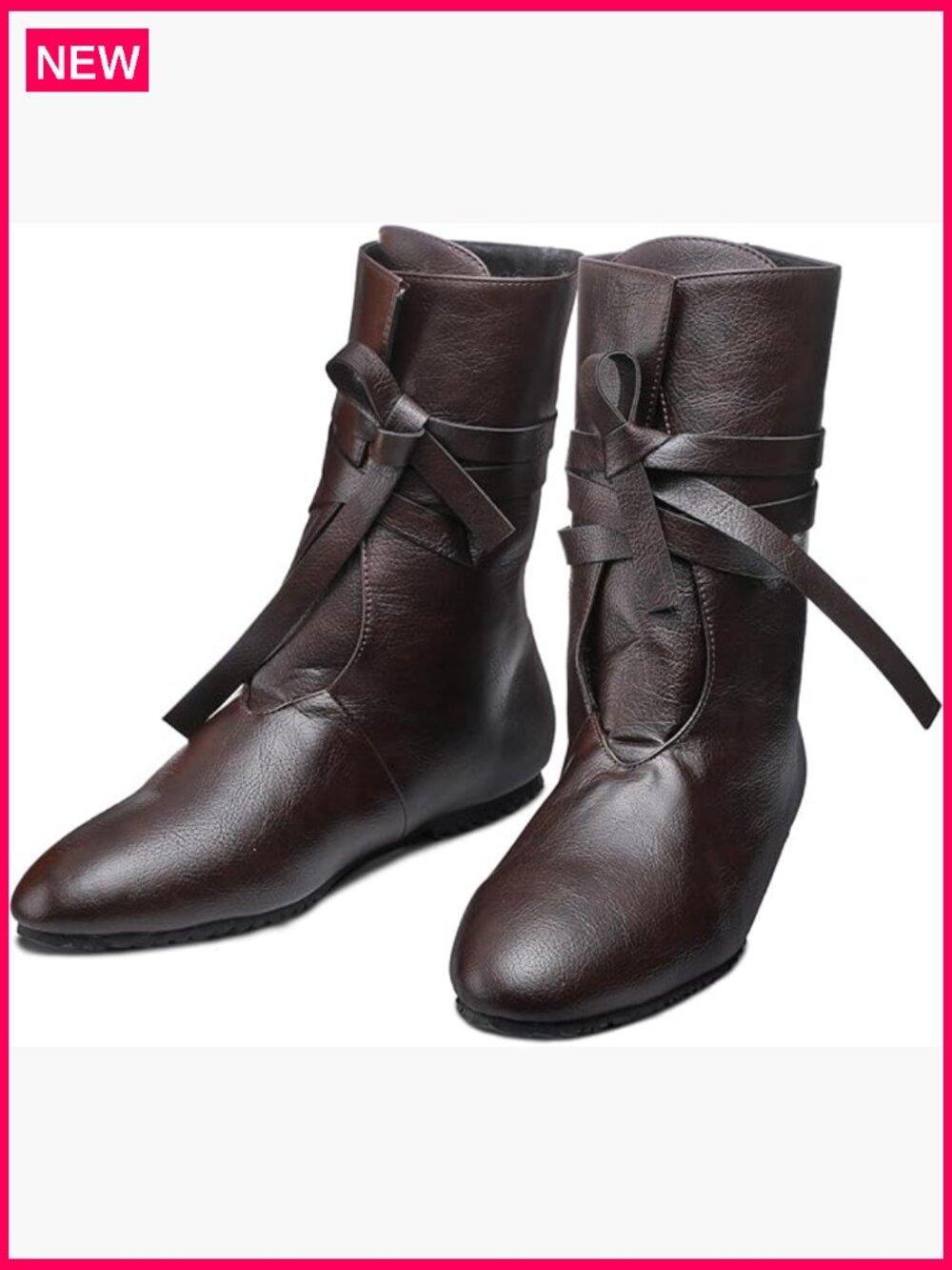 Men's Medieval Renaissance Cosplay Pirate Boots, Non Slip Lace Up Vintage Shoes